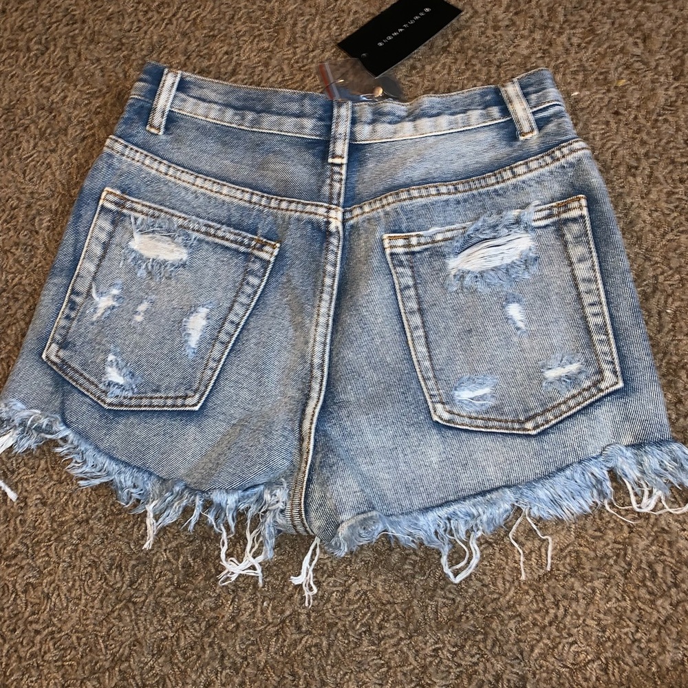 Denim high waisted shorts
